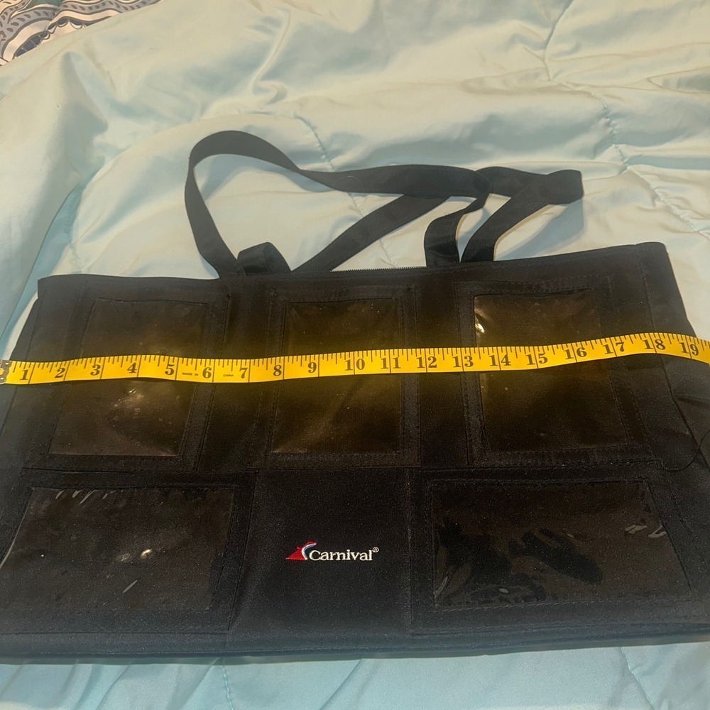 Carnival Cruise Lines Photo Memory Carry On Tote Shoulder Bag Black Vacation - Picture 9 of 11